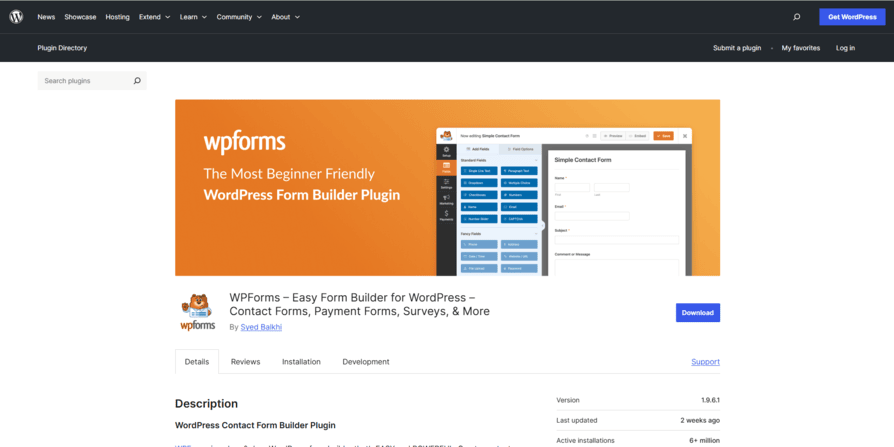 WPForms Plugin Page