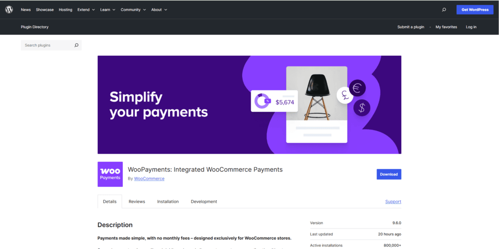WooPayments Plugin Page