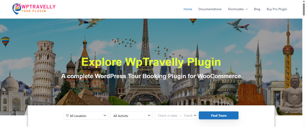 WPTravelly homepage