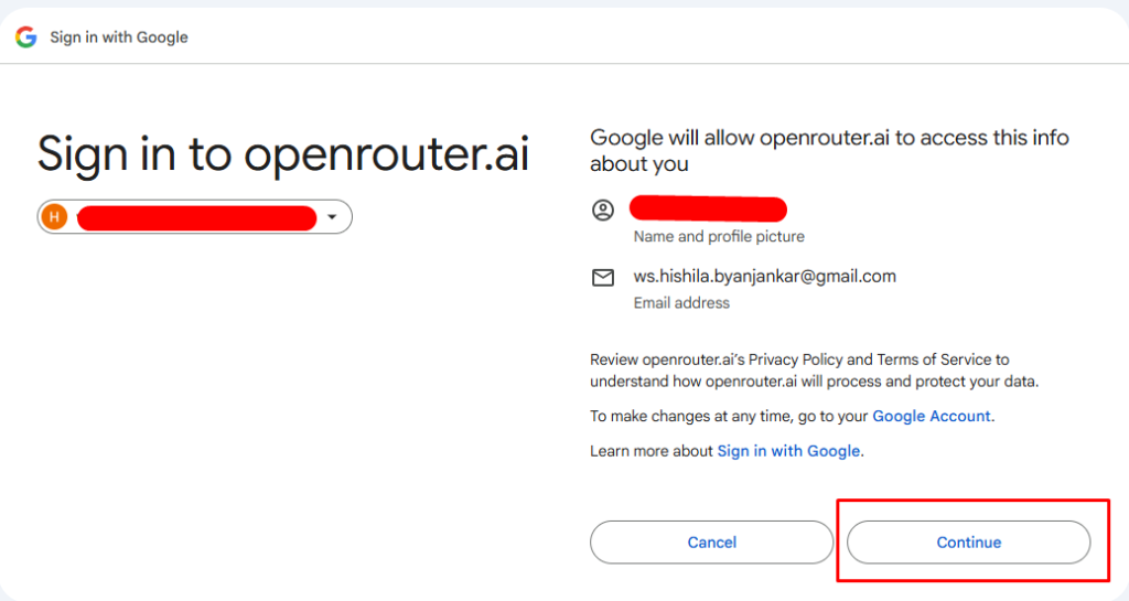 sign in with google
