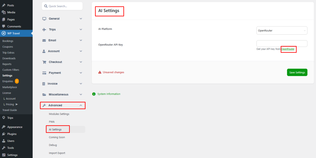 open router api key