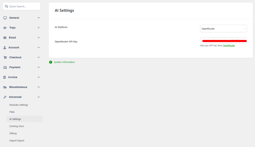 add api key